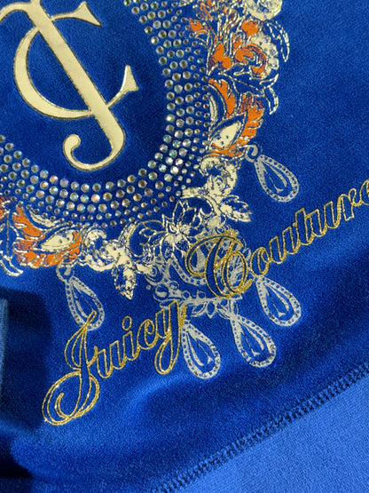 Vintage Juicy Couture Hoodie Blue Velour Top