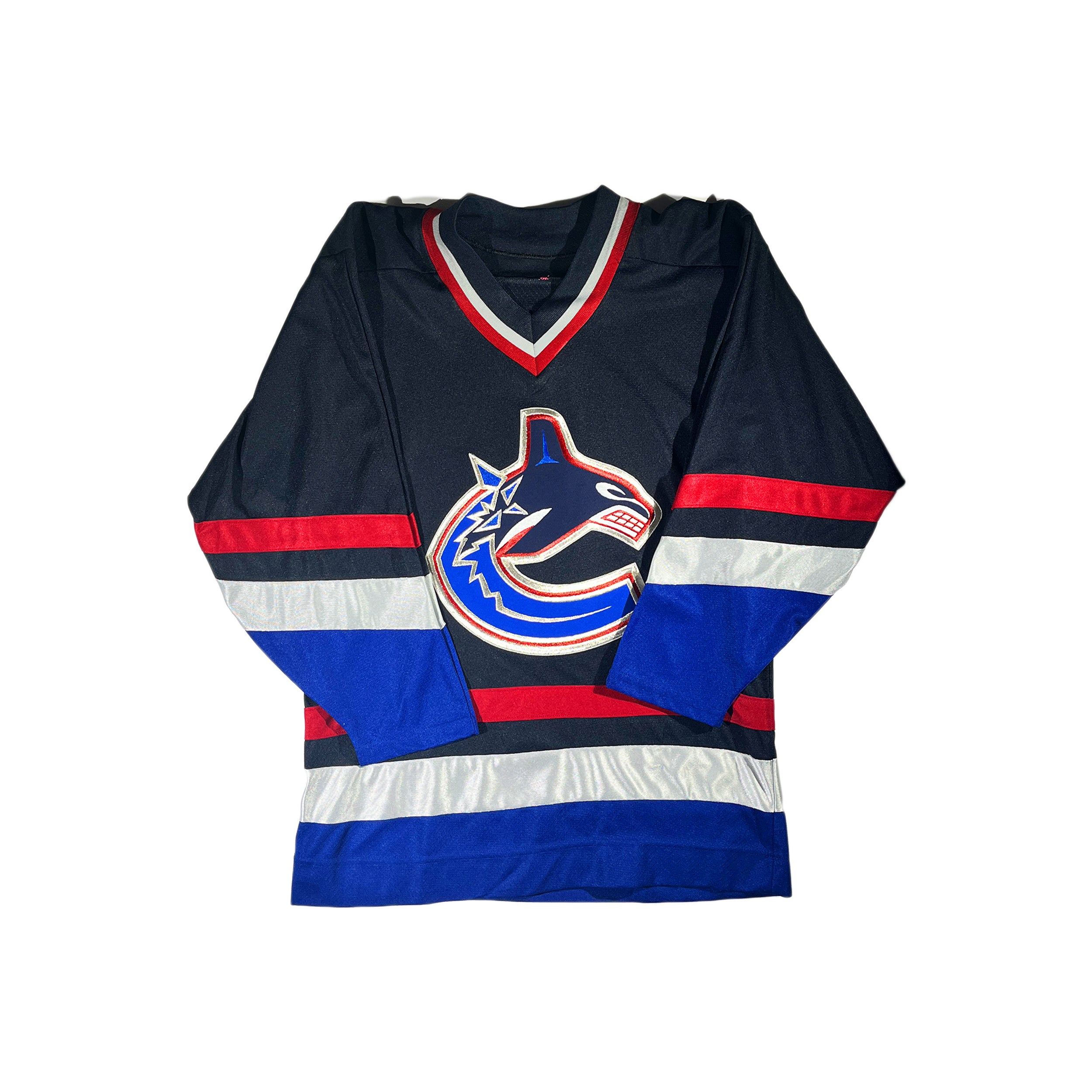 NHL, Shirts, Vancouver Canucks Ccm Nhl Jersey Navy Blue W Orca Logo 2xl  Xxl Sewn Adult