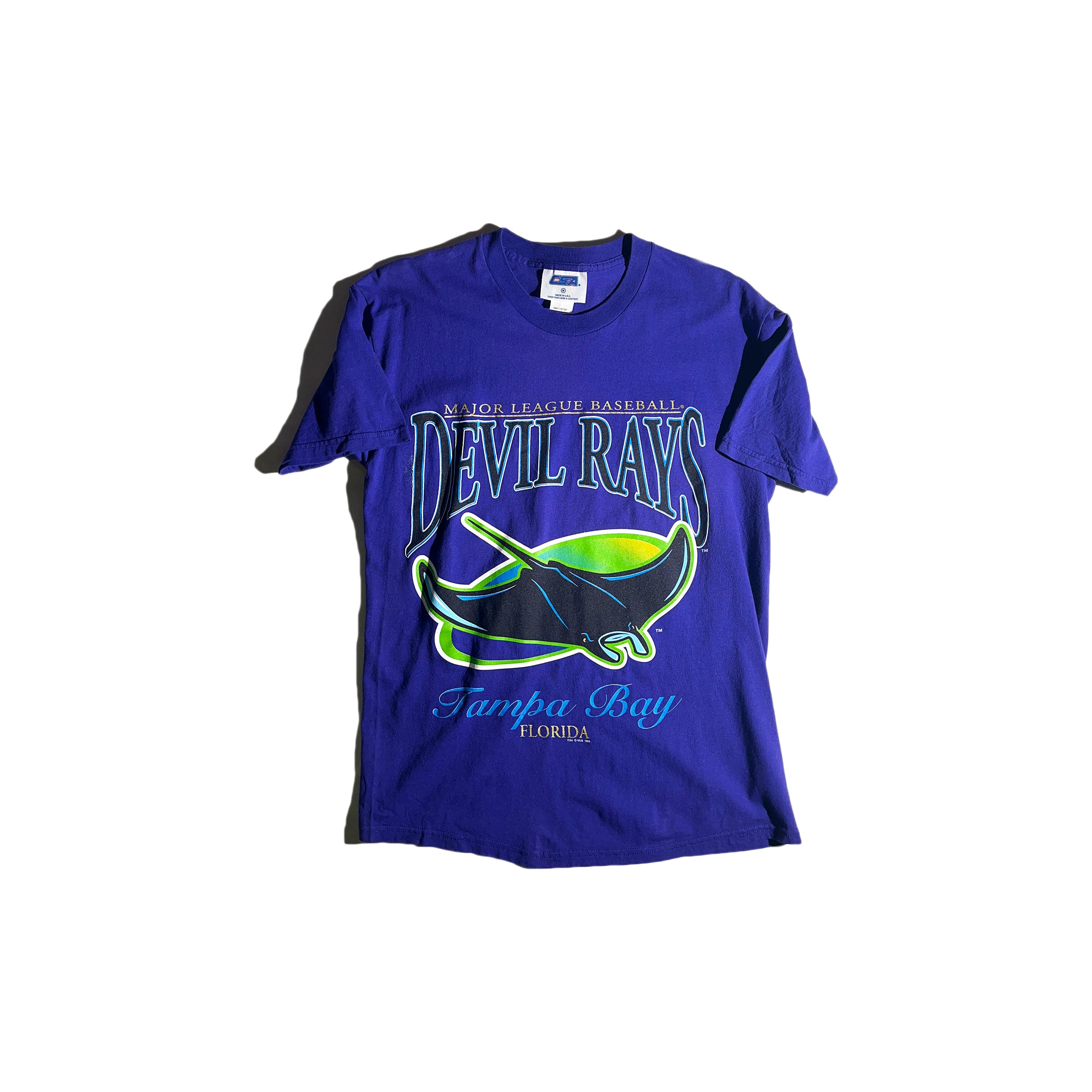 Tampa Bay Devil Rays '98 T-Shirt from Homage. | Charcoal | Vintage Apparel from Homage.