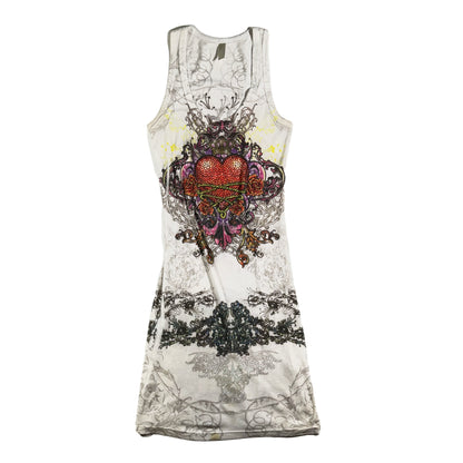 Vintage Y2K Tank Top Dress Graphic Bedazzled