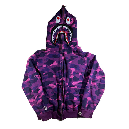 Vintage Bape Hoodie Full Hood Zipper Camo Shark