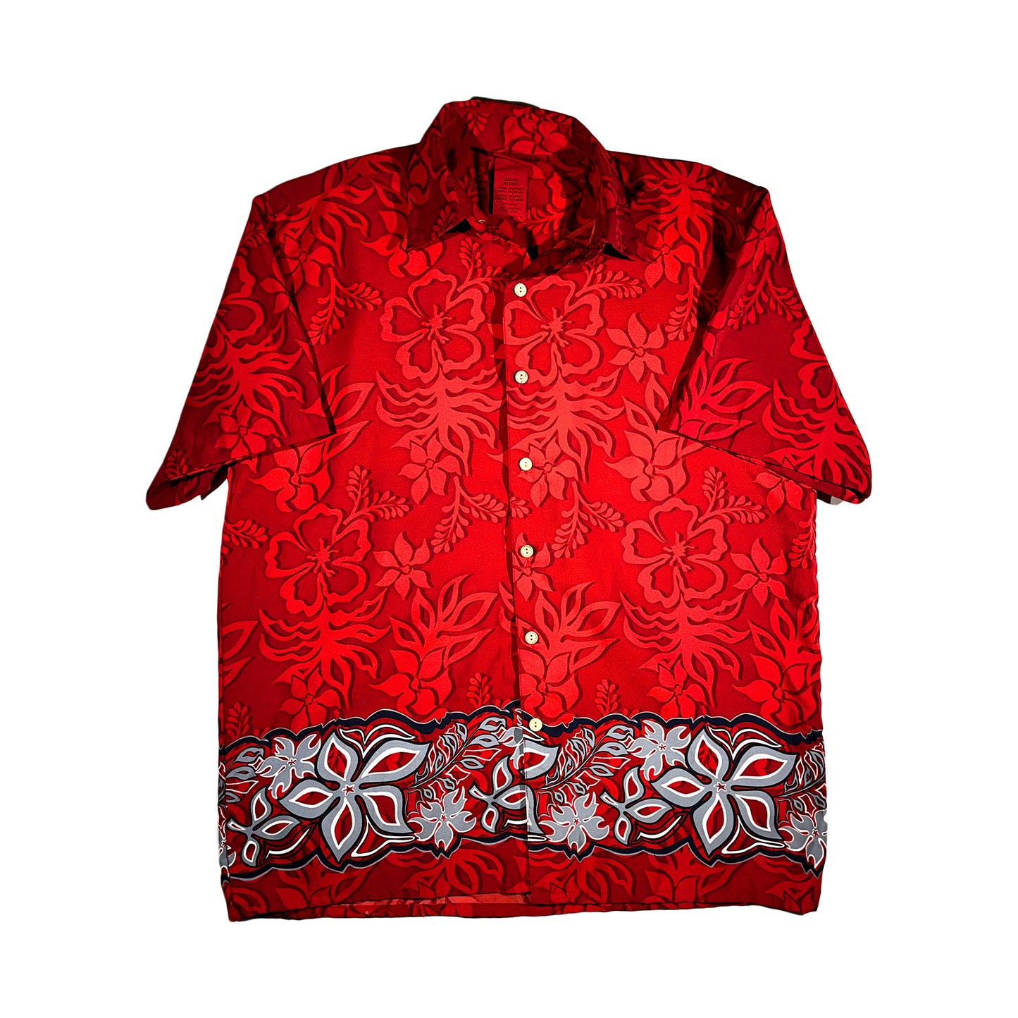 Vintage Hawaiian Shirt Red Button Up