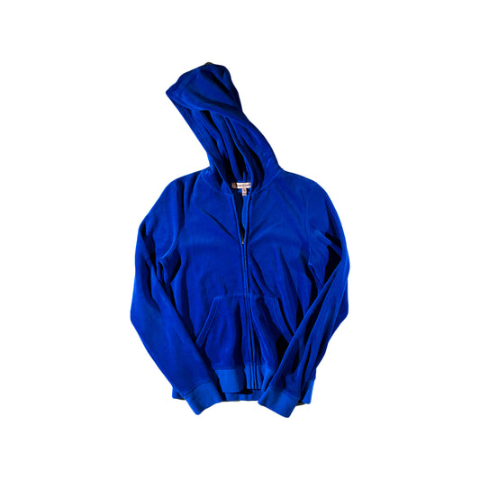 Vintage Juicy Couture Hoodie Blue Velour Top