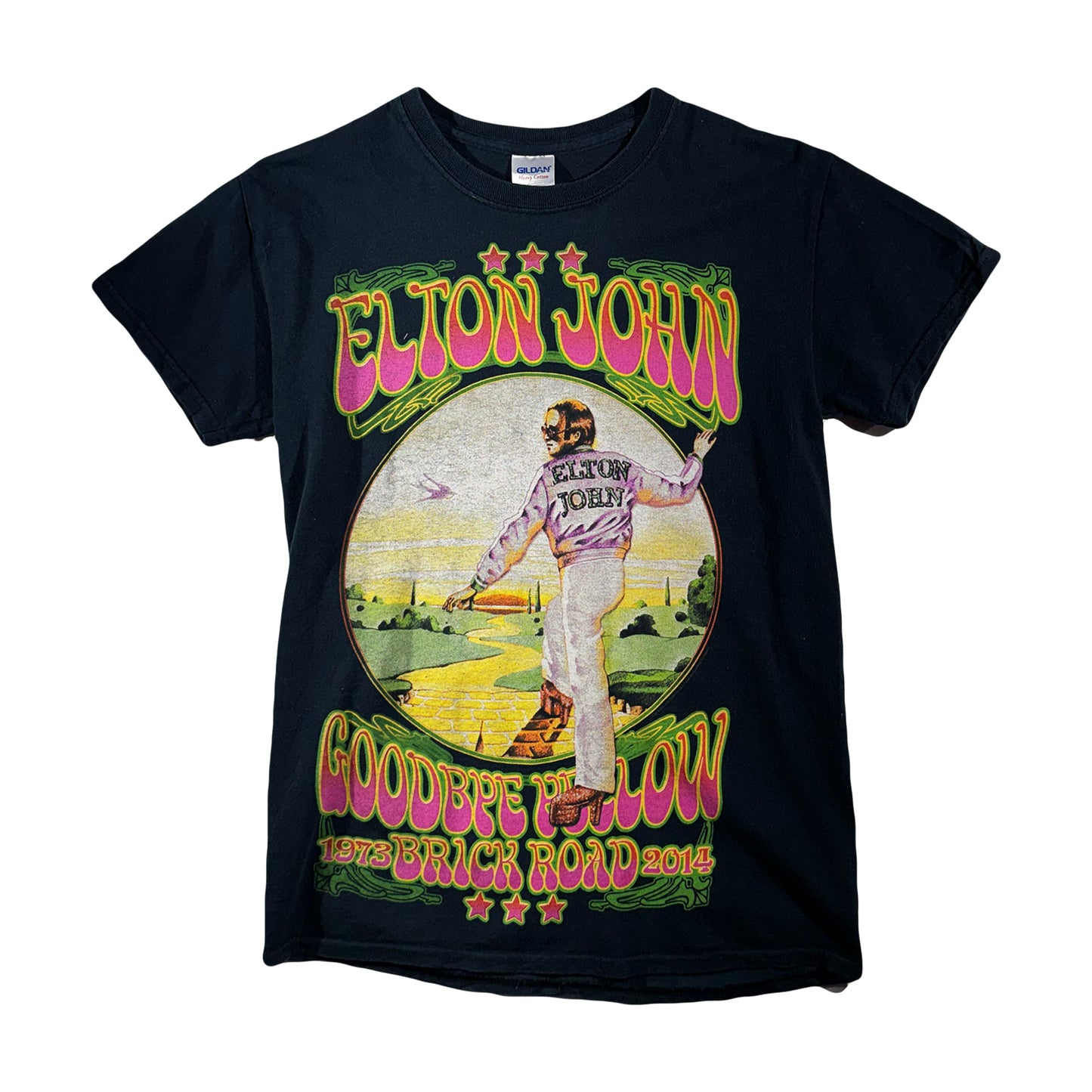 Vintage Elton John T-Shirt Goodbye Yellow Brick Road World Tour