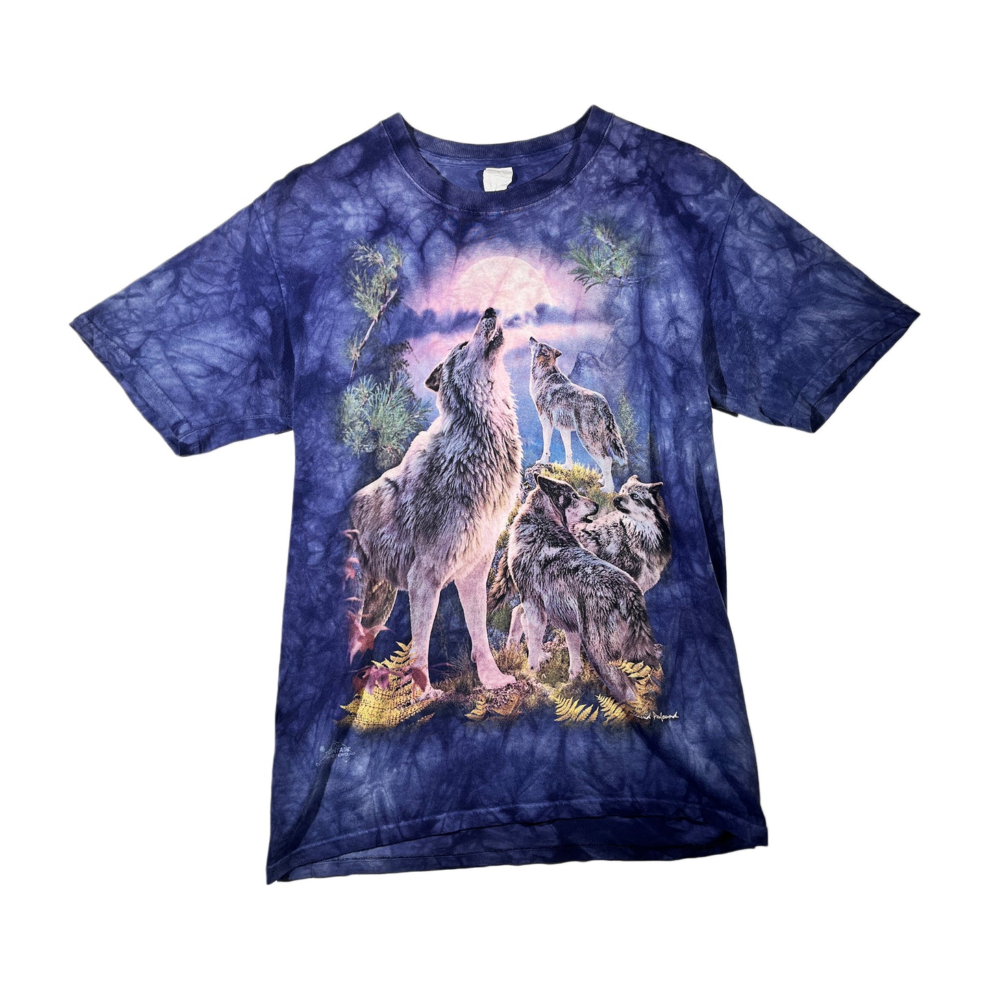 Vintage Wolf T-Shirt The Mountain Tie Dye Wolves Animal