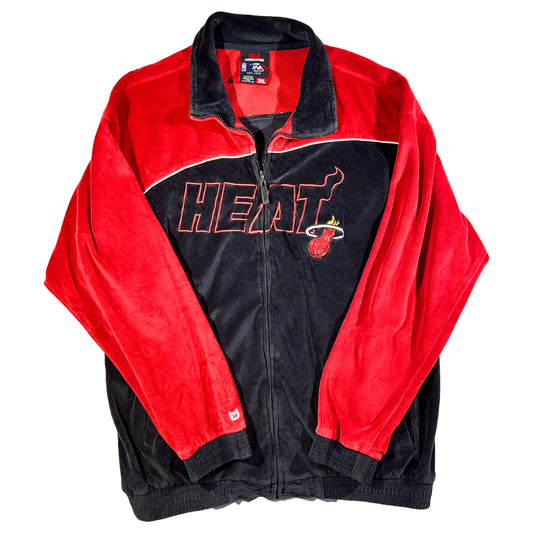 Miami Heat Track Jacket Mens Red and Black Velour Basketball 3XL NBA