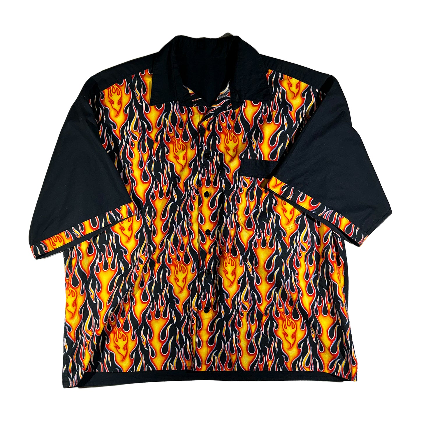 Vintage Flame Button Up Shirt HOT FIRE