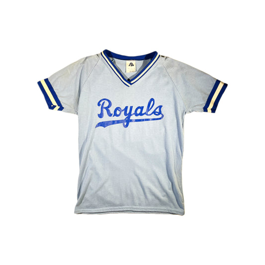 Vintage Royals Jersey Top T-Shirt Baseball Cut Kansas City MLB USA Made