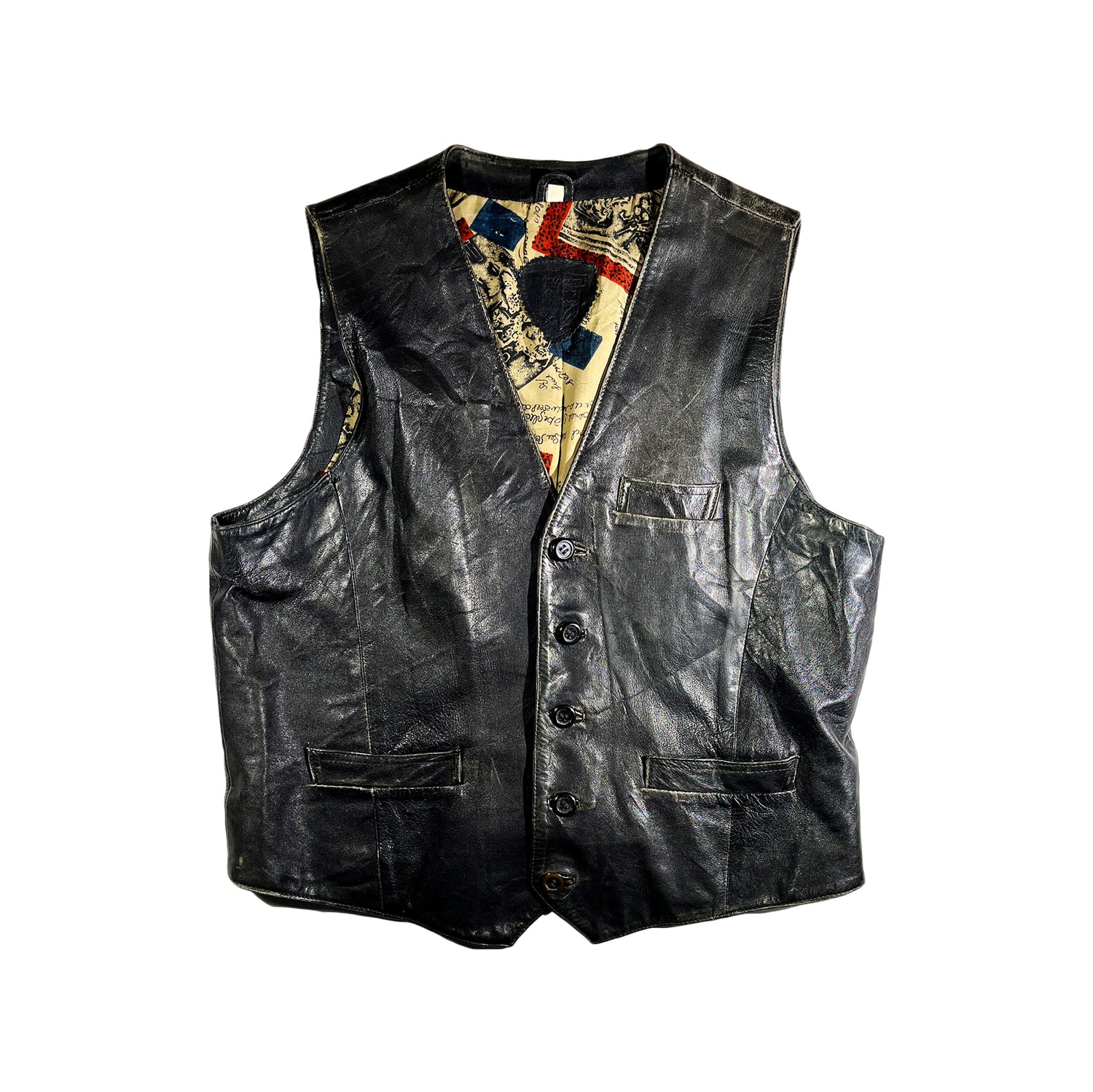 Men's Vintage Black Real Leather Vest In Canada