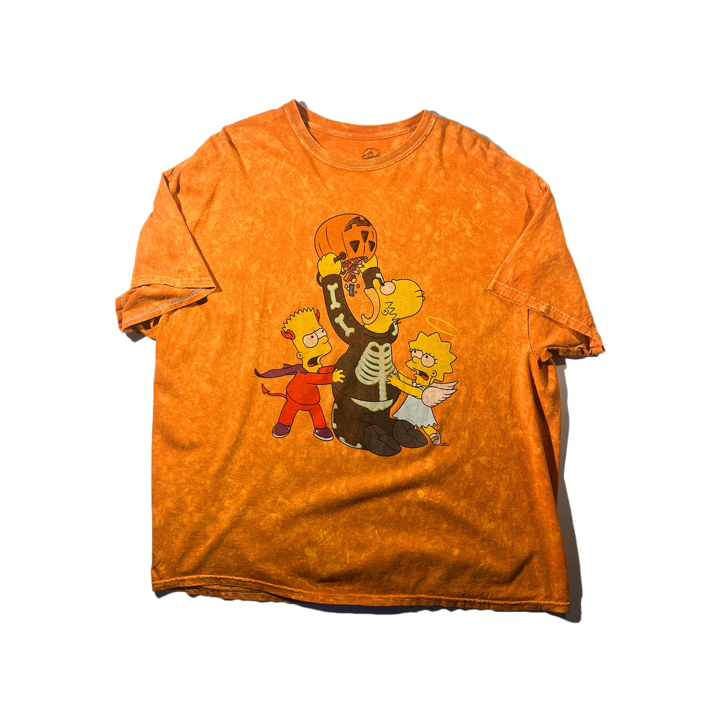 Vintage Simpsons T-Shirt Halloween Pumpkin Candy Bart Disney