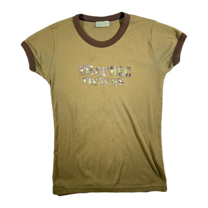 Vintage Trouble Finds Me T-Shirt Ringer Camo Words