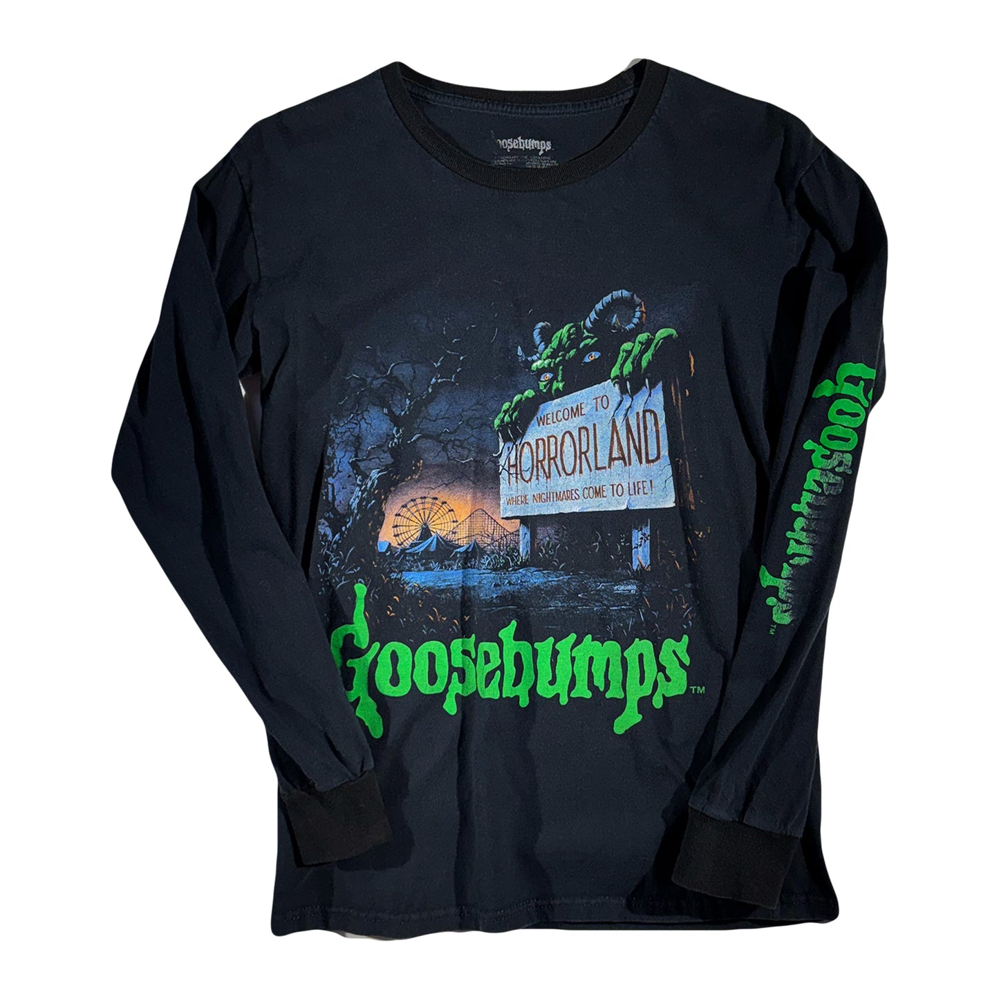 Vintage Goosebumps T-Shirt Long Sleeve Horror Land Book Tee