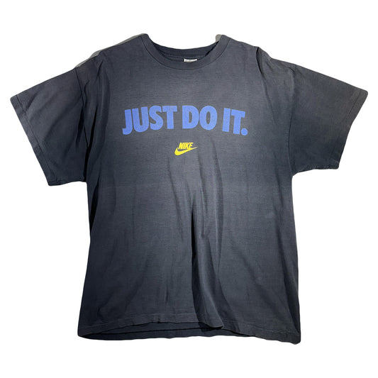 Vintage Nike T-Shirt Just Do It Silver Gray Tag USA Made Single Stitch