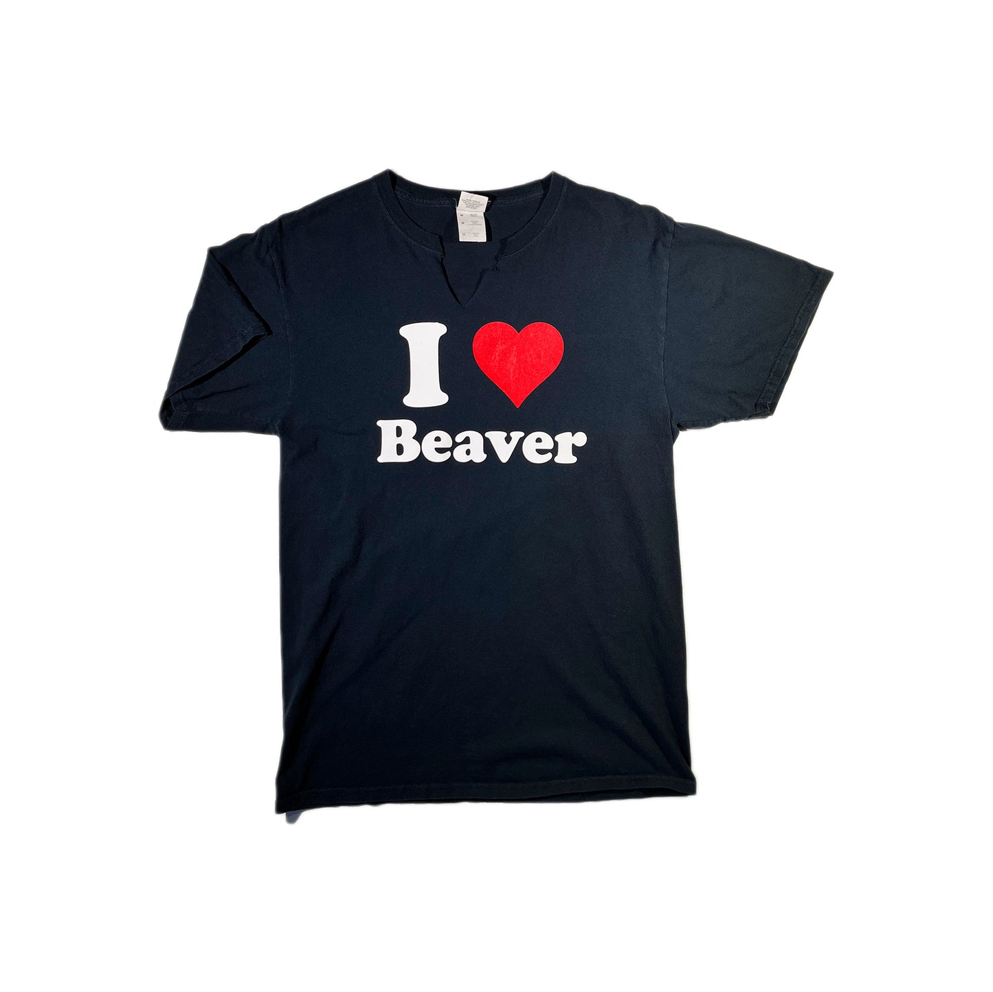 Vintage I Love Beaver T-Shirt Slogan Funny I Heart Tee