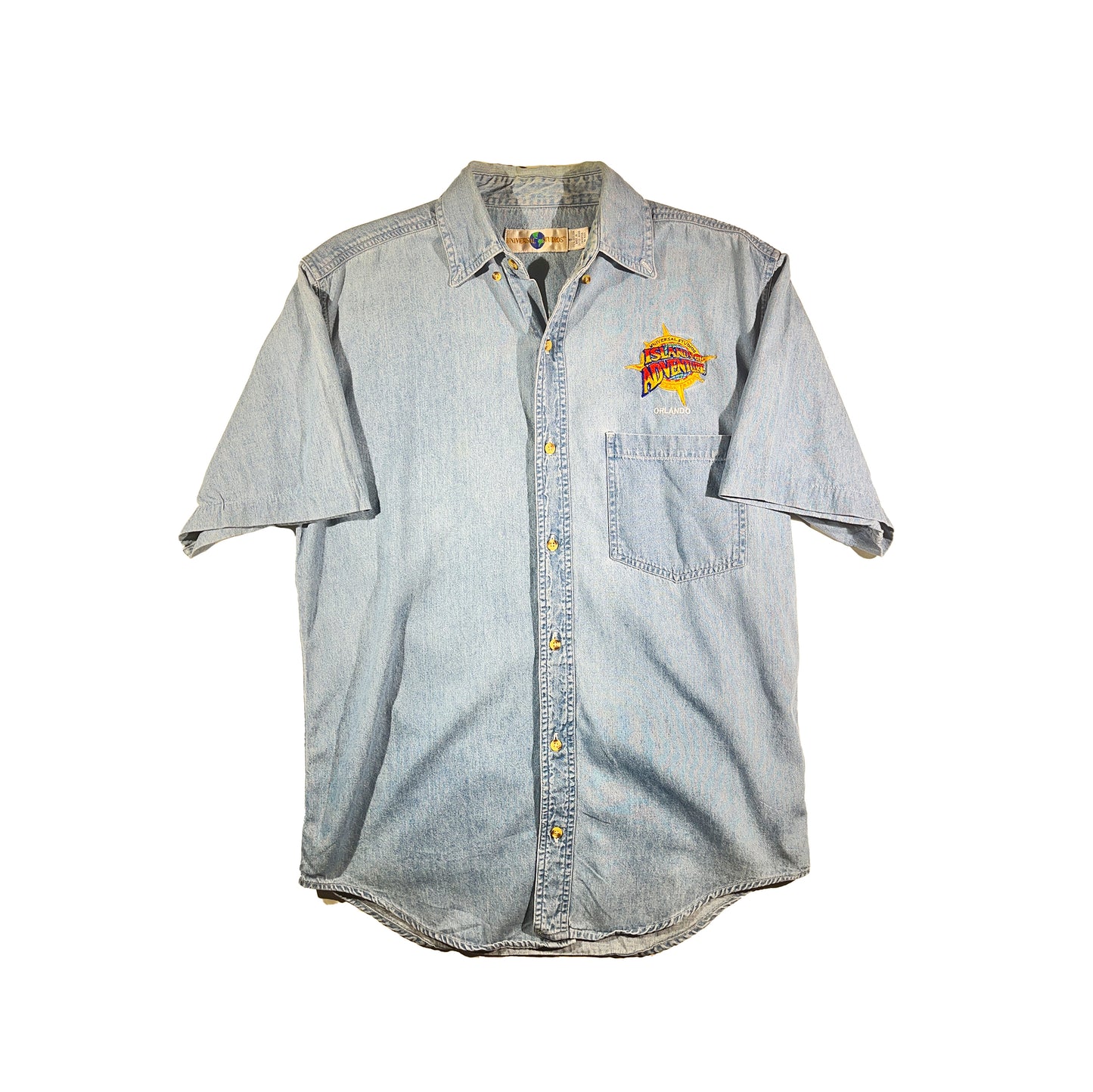 Vintage Denim Shirt Button Up Universal Studios Islands of Adventure