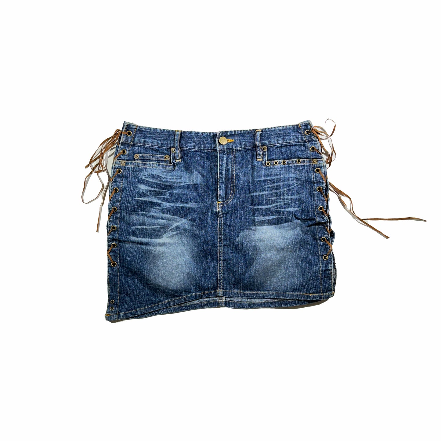 Vintage Y2K Mini Denim Skirt Tassels