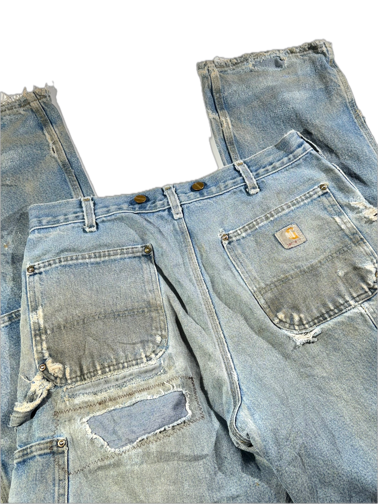 Vintage Carhartt Jeans Double Knee Workwear Dungaree Fit Distressed