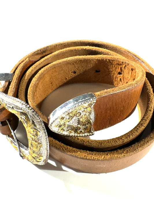 OGL Vintage Buckle Leather Belt - Brown - The Shop Vancouver