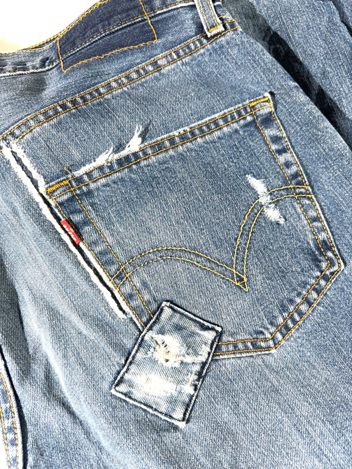 Vintage Patchwork Levis Jeans Bootcut 501 Style Fit