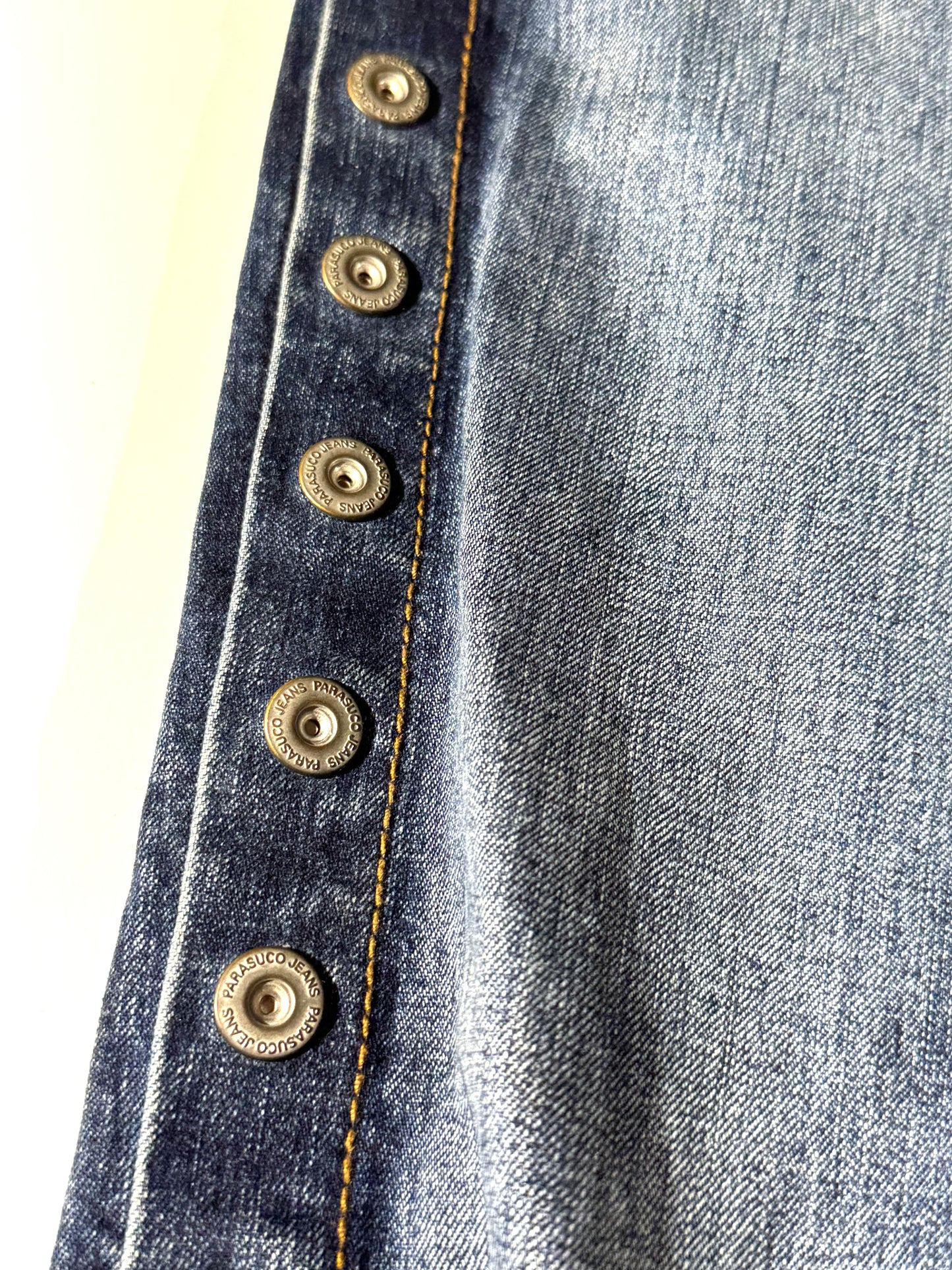 Vintage Parasuco Jeans Flare Exposed Buttons Flare WOW