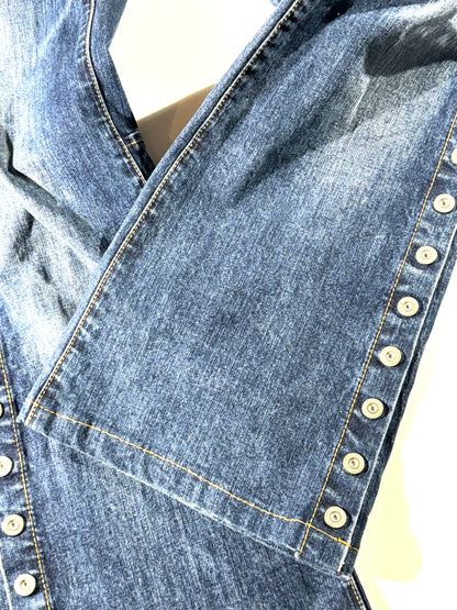 Vintage Parasuco Jeans Flare Exposed Buttons Flare WOW