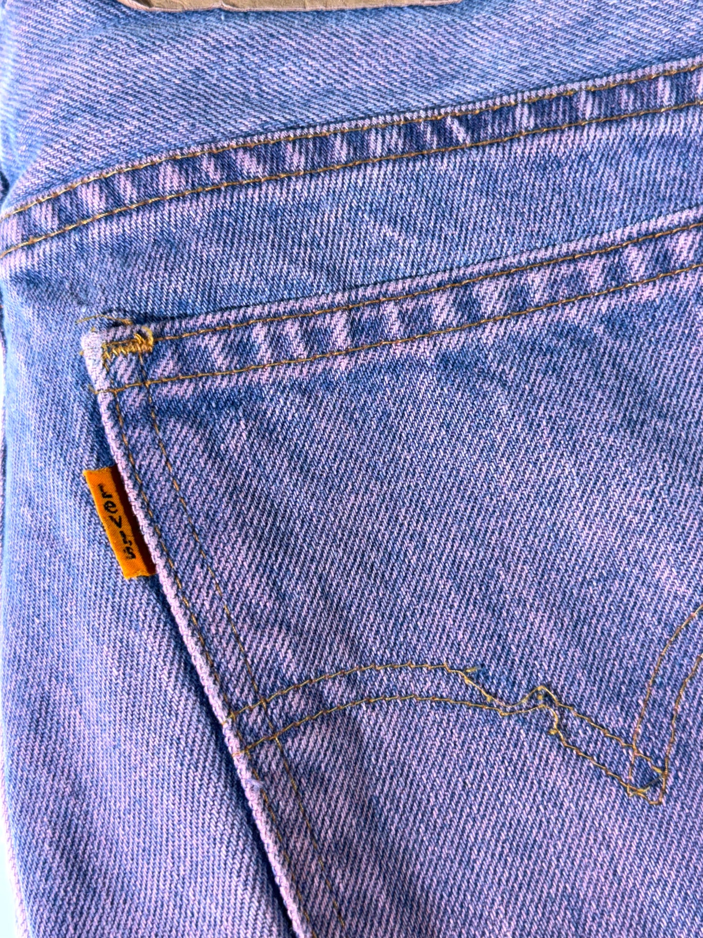 Vintage Levis Jeans Purple Dyed Orange Tab UK Made