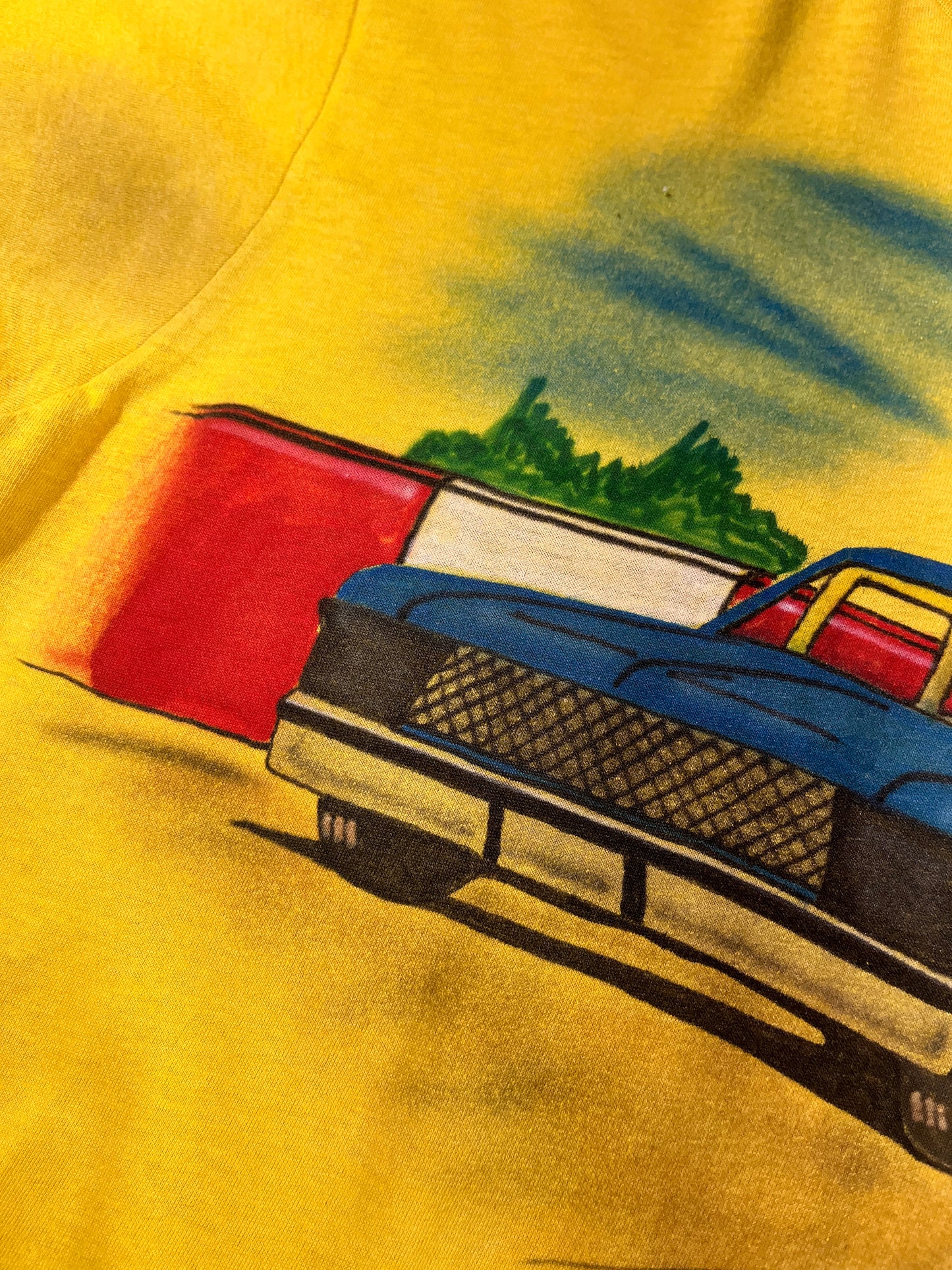 Vintage Car T-Shirt 1970's USA Made Single Stitch Air Brush Ultra Thin