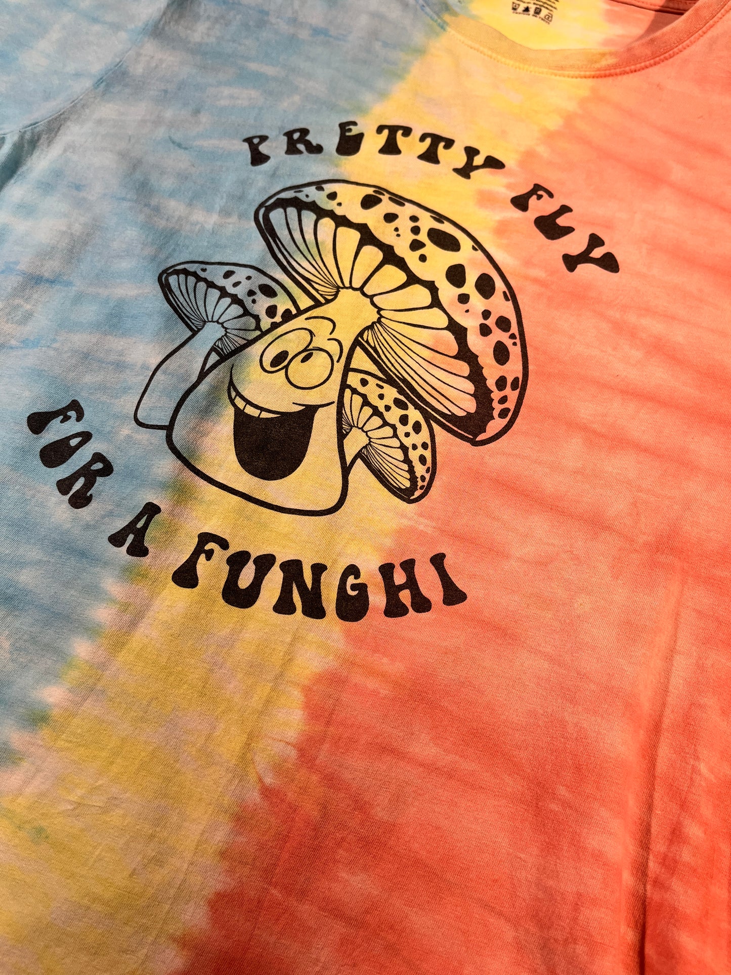 Vintage Pretty Fly T-Shirt For A Funghi Slogan Tee Tie Dye