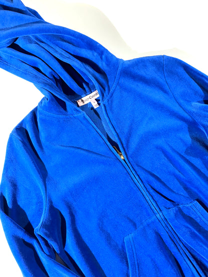 Vintage Juicy Couture Hoodie Blue Velour Top