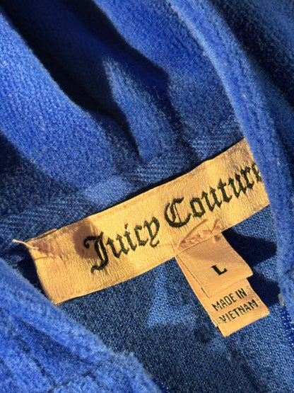 Vintage Juicy Couture Hoodie Blue Velour Top