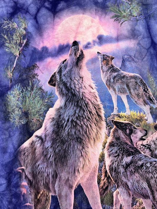 Vintage Wolf T-Shirt The Mountain Tie Dye Wolves Animal