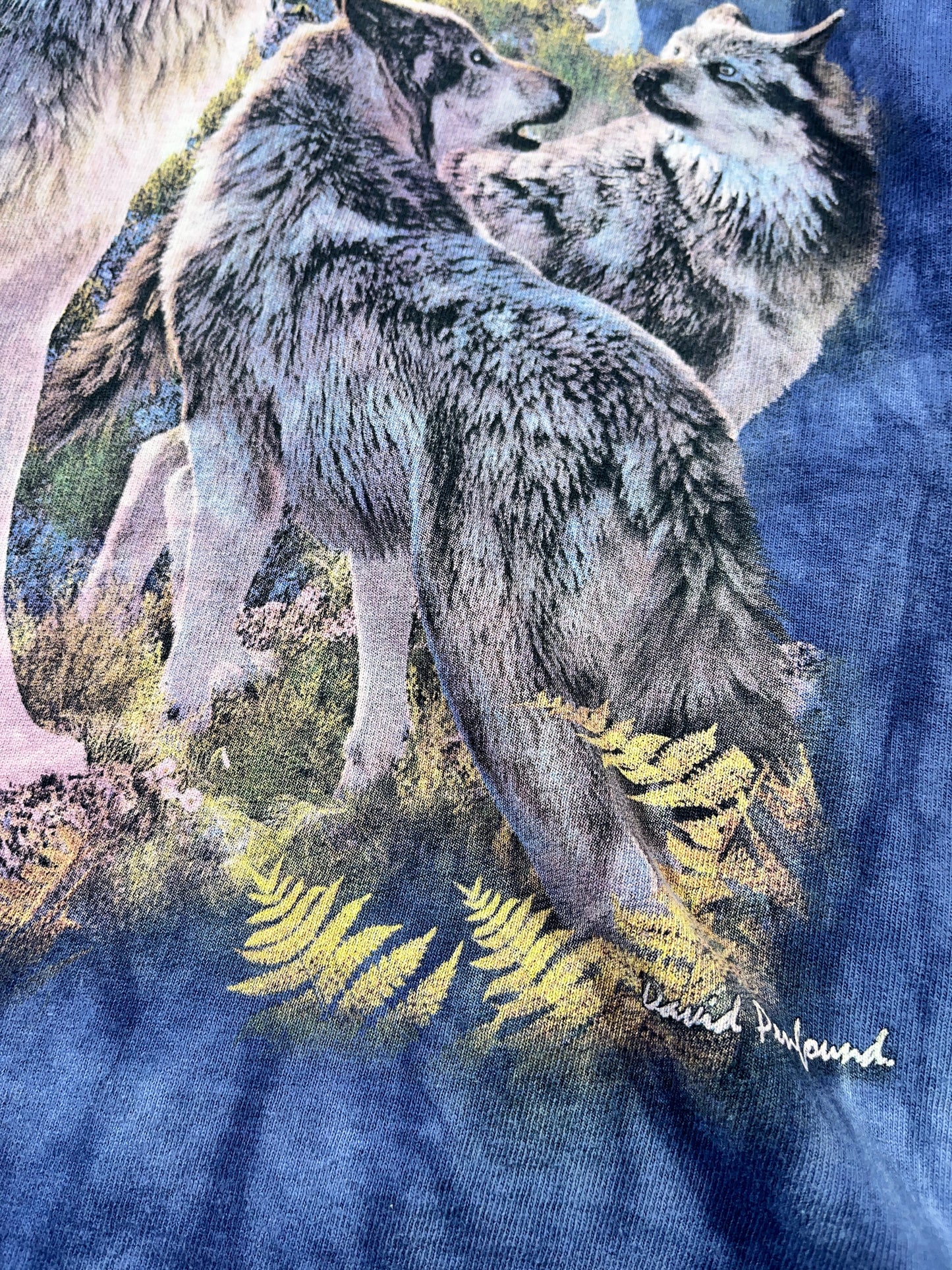 Vintage Wolf T-Shirt The Mountain Tie Dye Wolves Animal