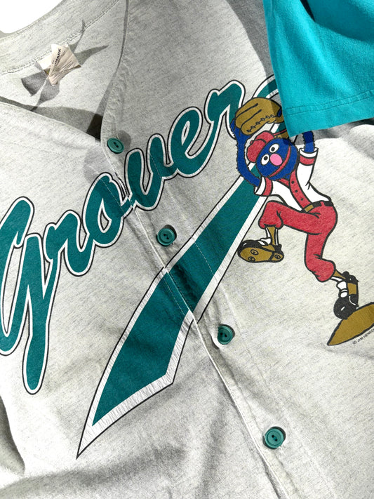 Vintage Grover Baseball Jersey Tee Sesame Street