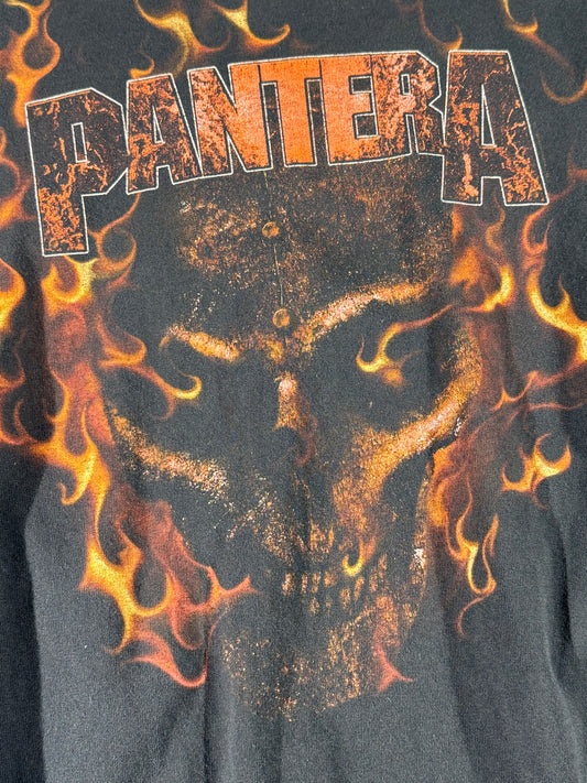 Vintage Pantera Band T-Shirt Flames Skull