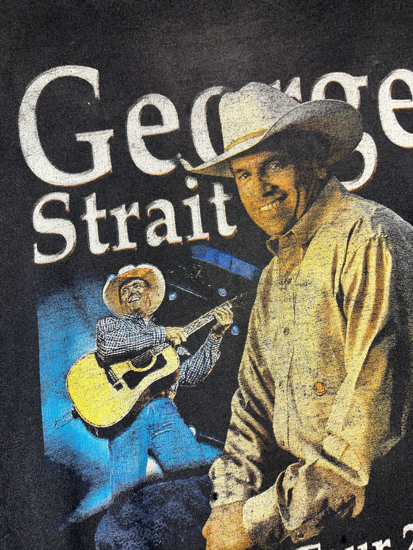 Vintage George Strait T-Shirt Country Band Tee Tour Faded