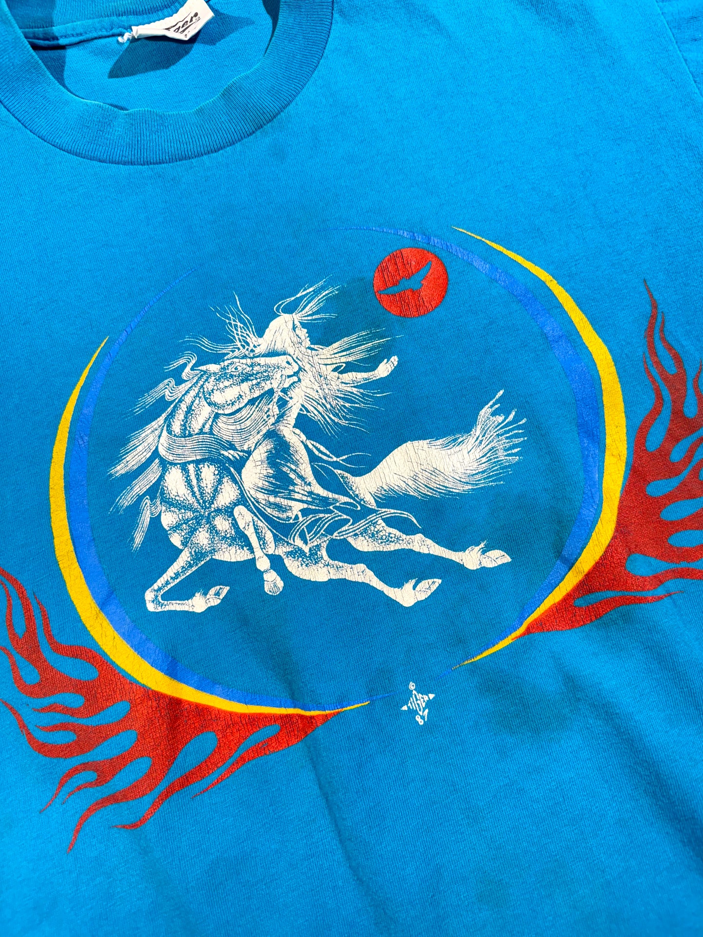 Vintage Majestic T-Shirt Horse and Maiden Fleeing from Né'éshjaá