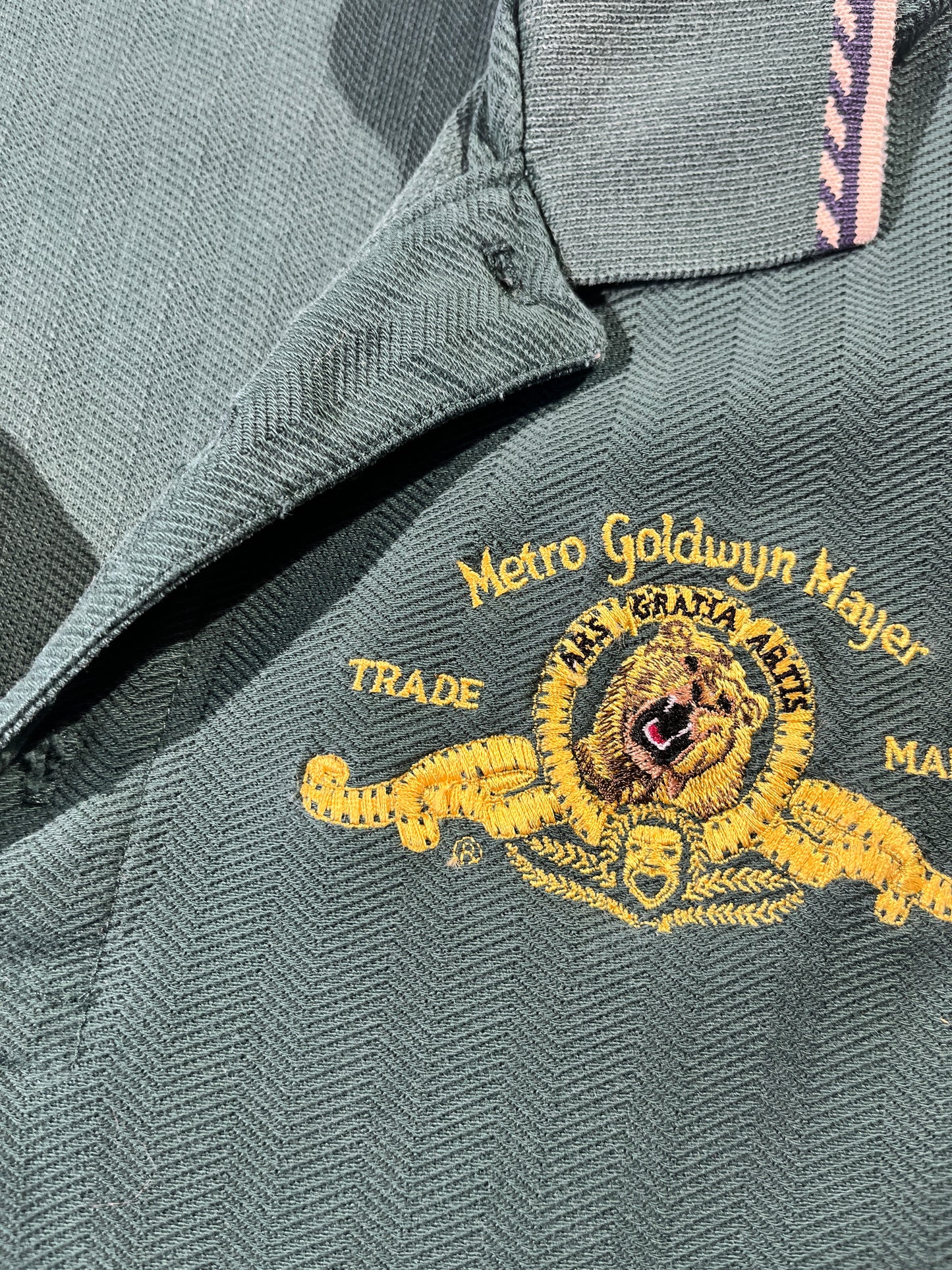 Vintage Lion Polo Shirt Movies Metro Goldwyn Mayer Embroidered Top