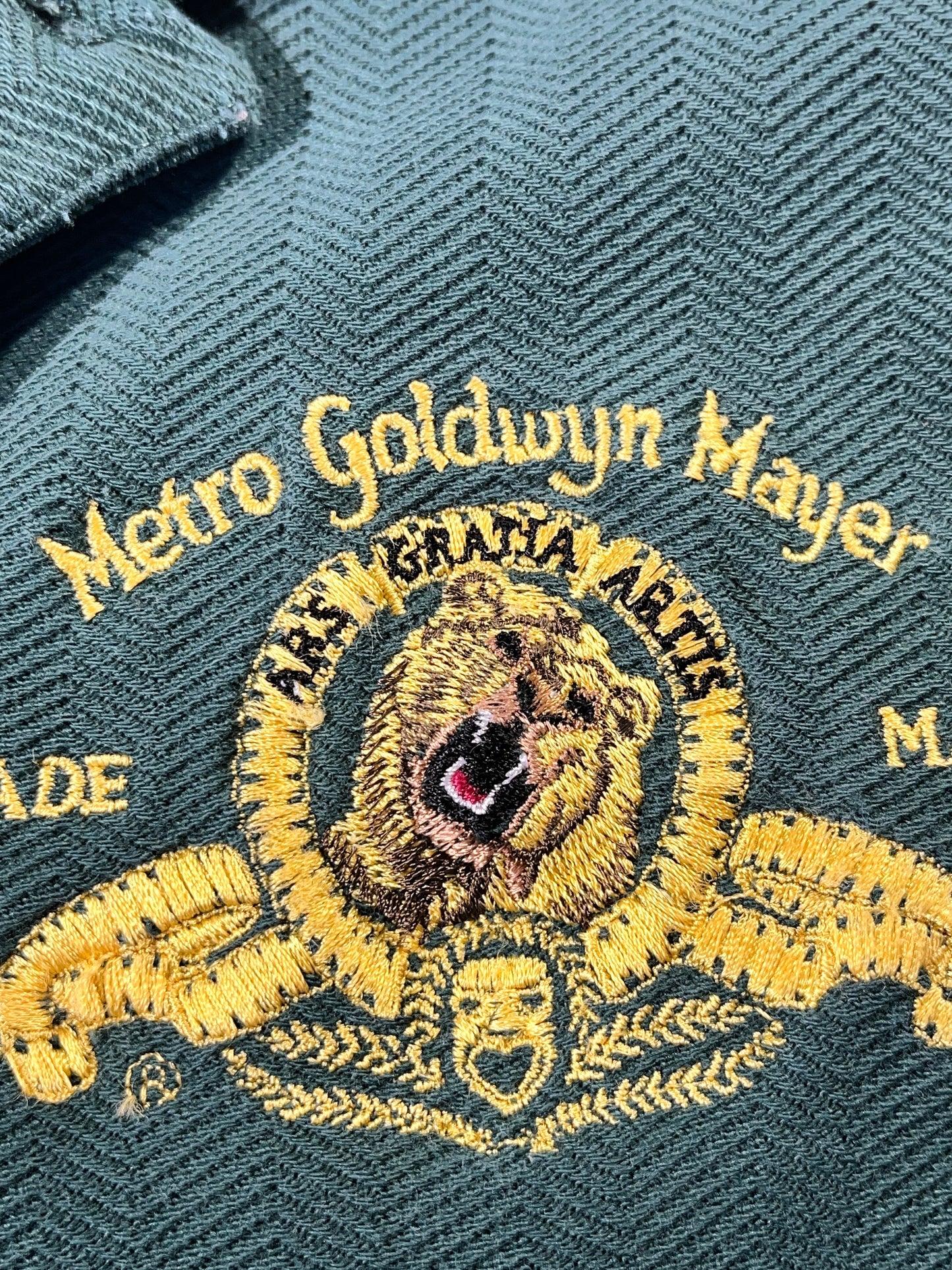Vintage Lion Polo Shirt Movies Metro Goldwyn Mayer Embroidered Top