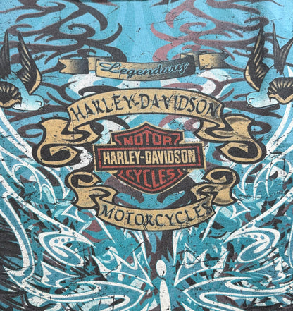 Vintage Harley Davidson Long Sleeve Shirt Y2K Top Tattoo Style