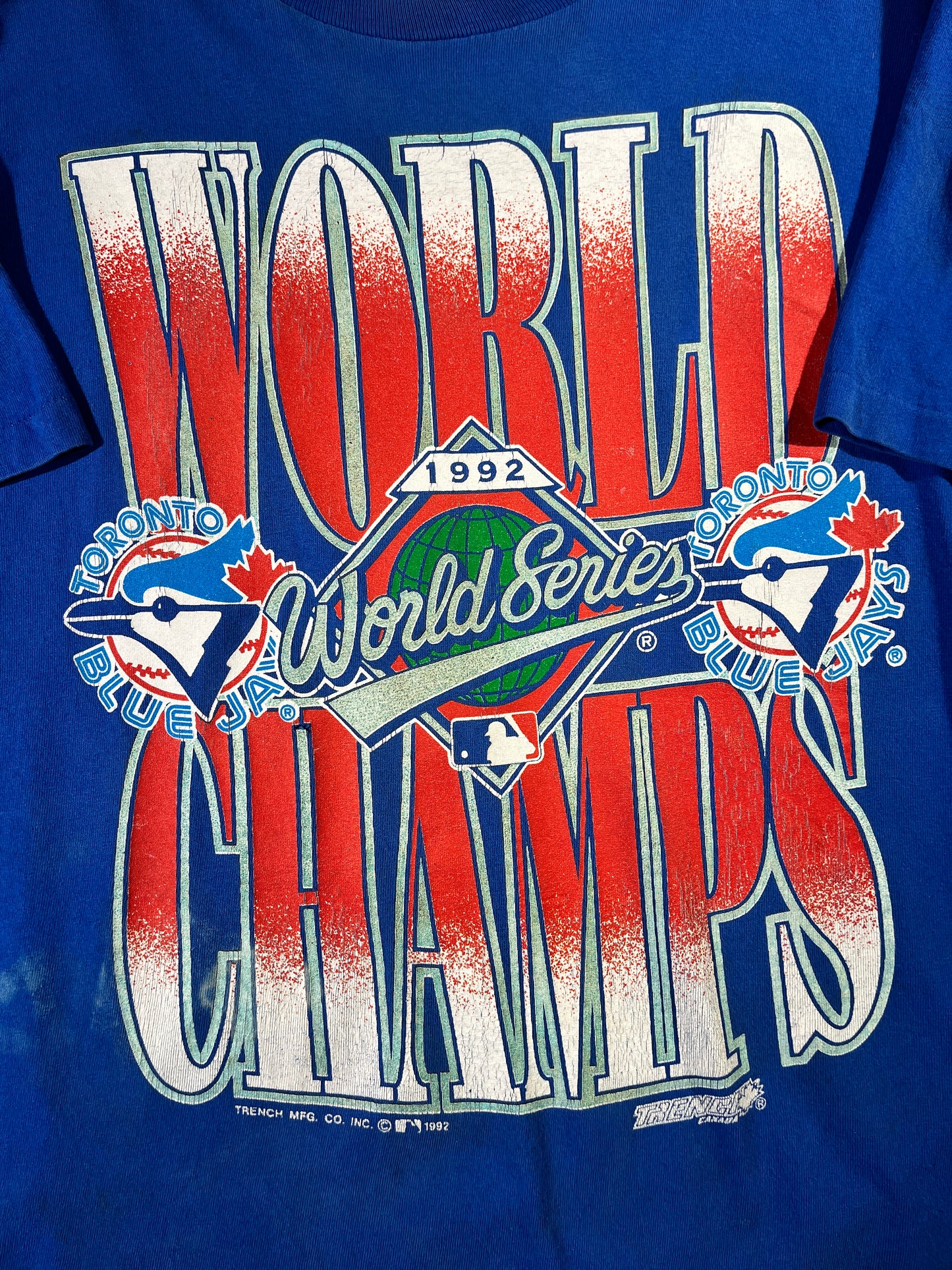 Vintage Toronto Blue Jays T-Shirt 1992 World Champs MLB USA Made Single Stitch