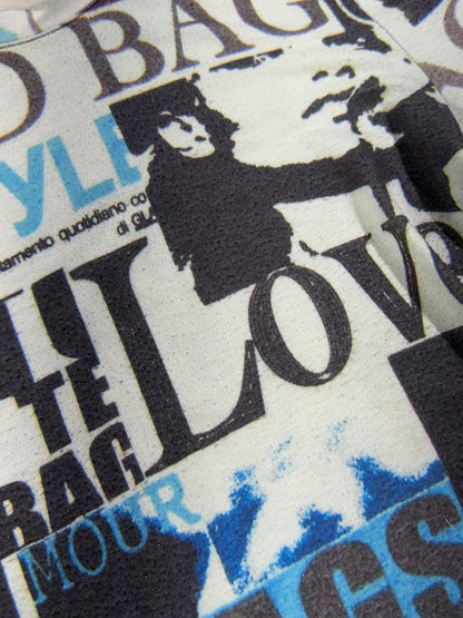 Vintage Newspaper Y2K Long Sleeve Top