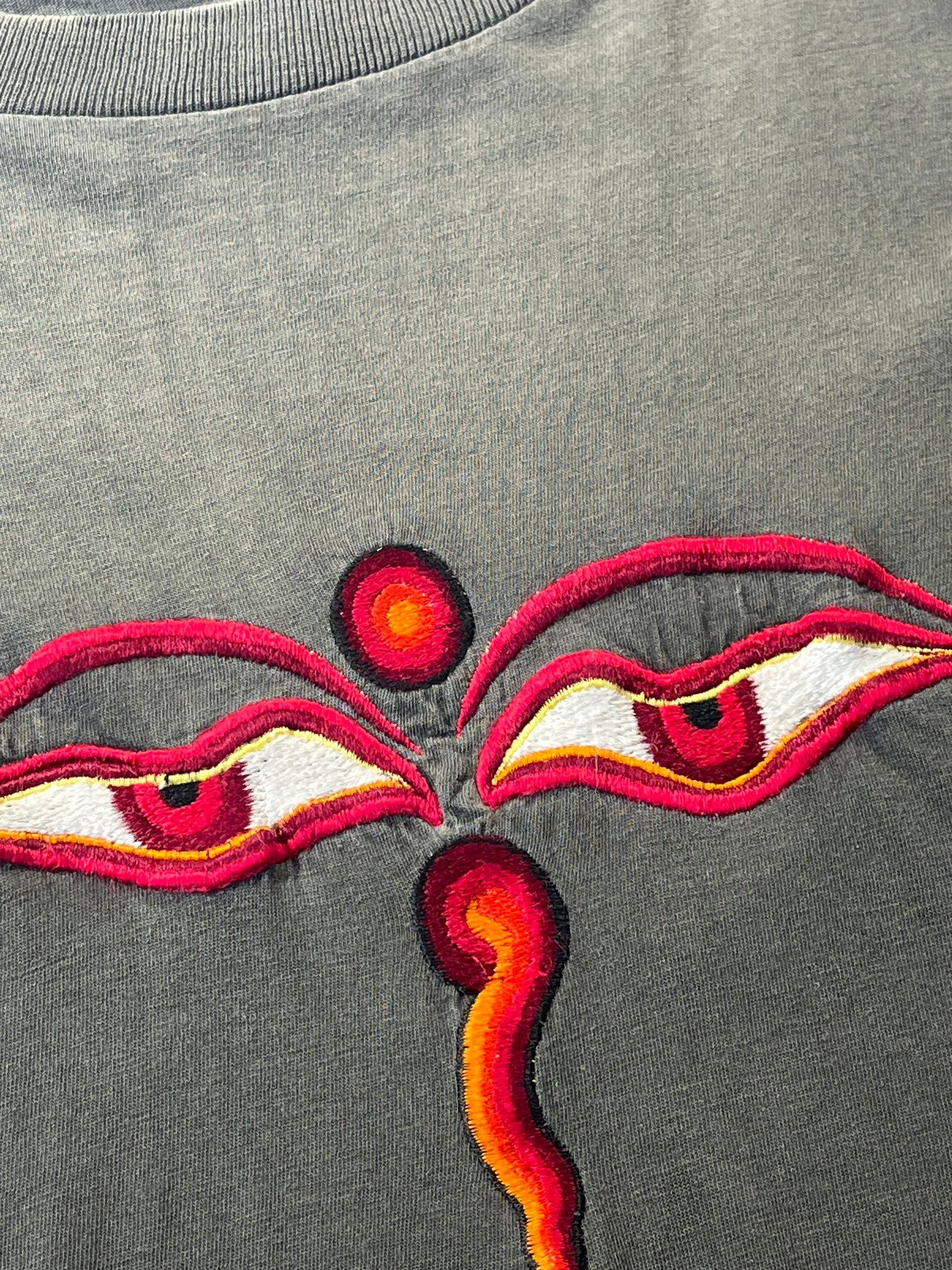 Vintage Hindu Eyes T-Shirt Made In Nepal 90's Faded Boxy Single Stitch