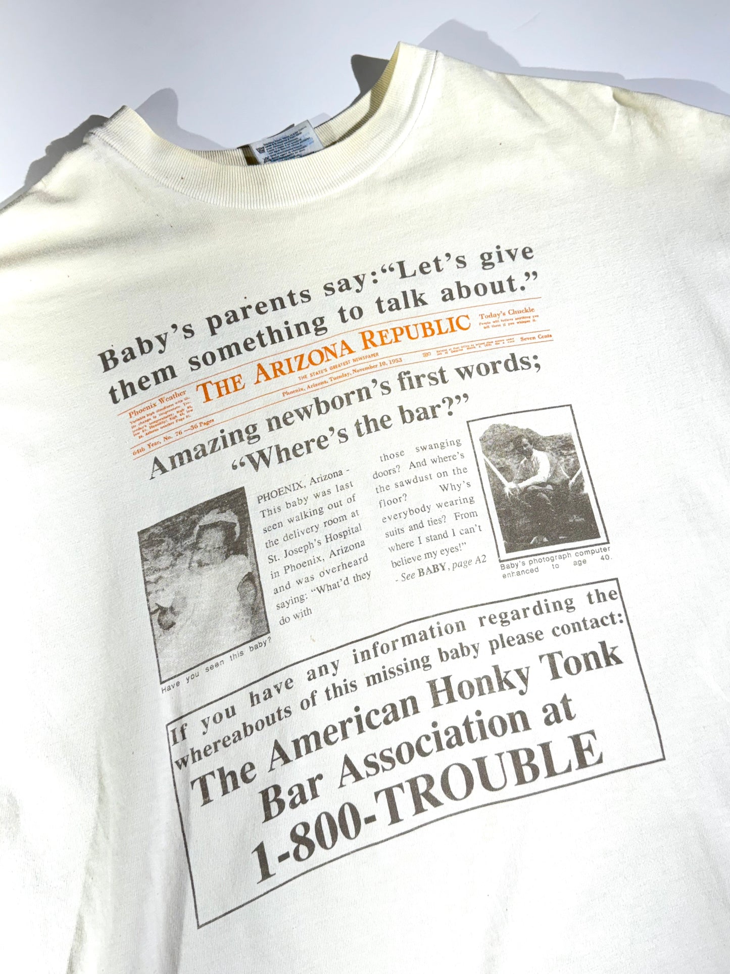 Vintage Newspaper T-Shirt News Baby 40th Birthday Tee