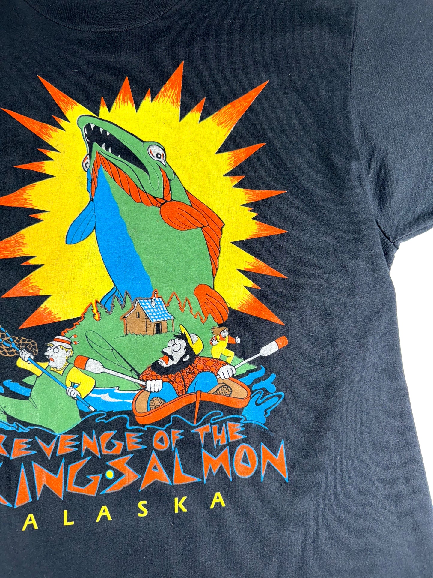 Vintage Salmon T-Shirt Revenge of the KING 1990s USA Made