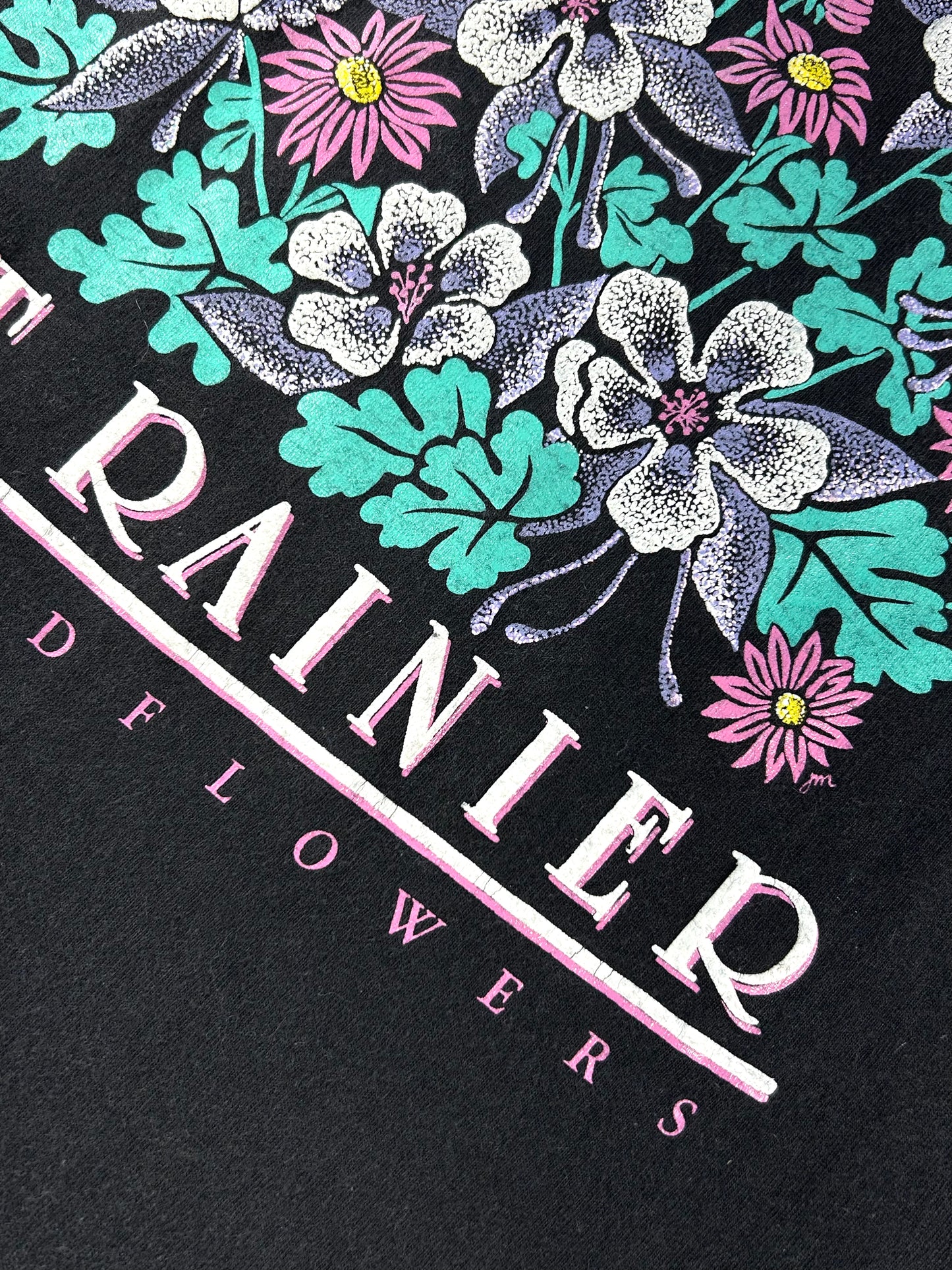 Vintage Mt Rainier T-Shirt 90's Wildflowers