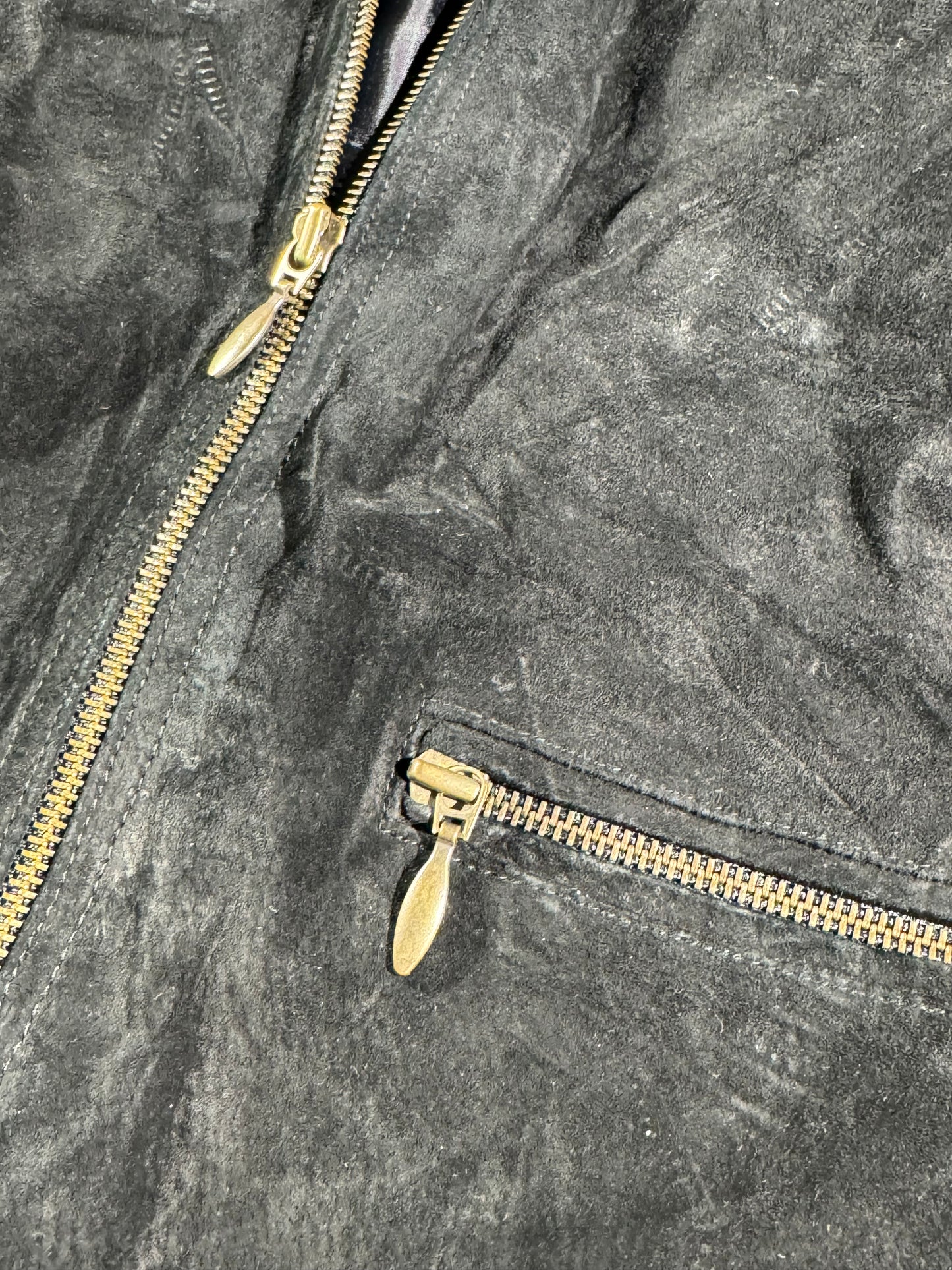 Vintage Black Suede Leather Jacket