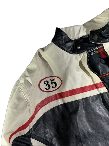 Vintage Leather Racing Jacket Y2K