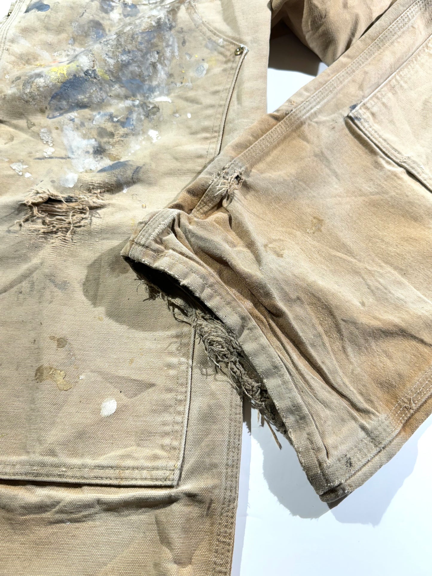 Vintage Carhartt Pants Distressed Paint Splatter Cargos USA Made