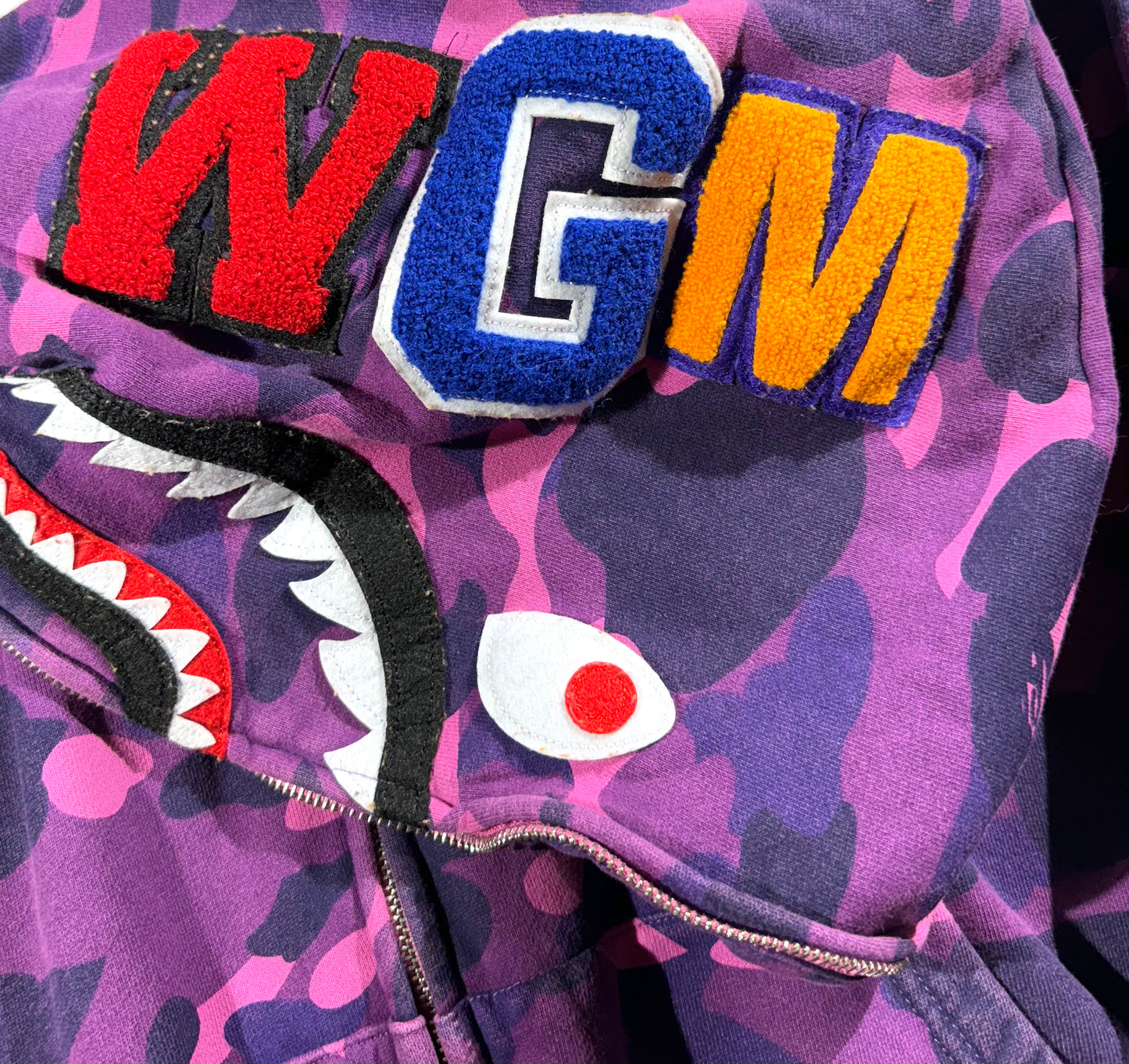 Vintage Bape Hoodie Full Hood Zipper Camo Shark