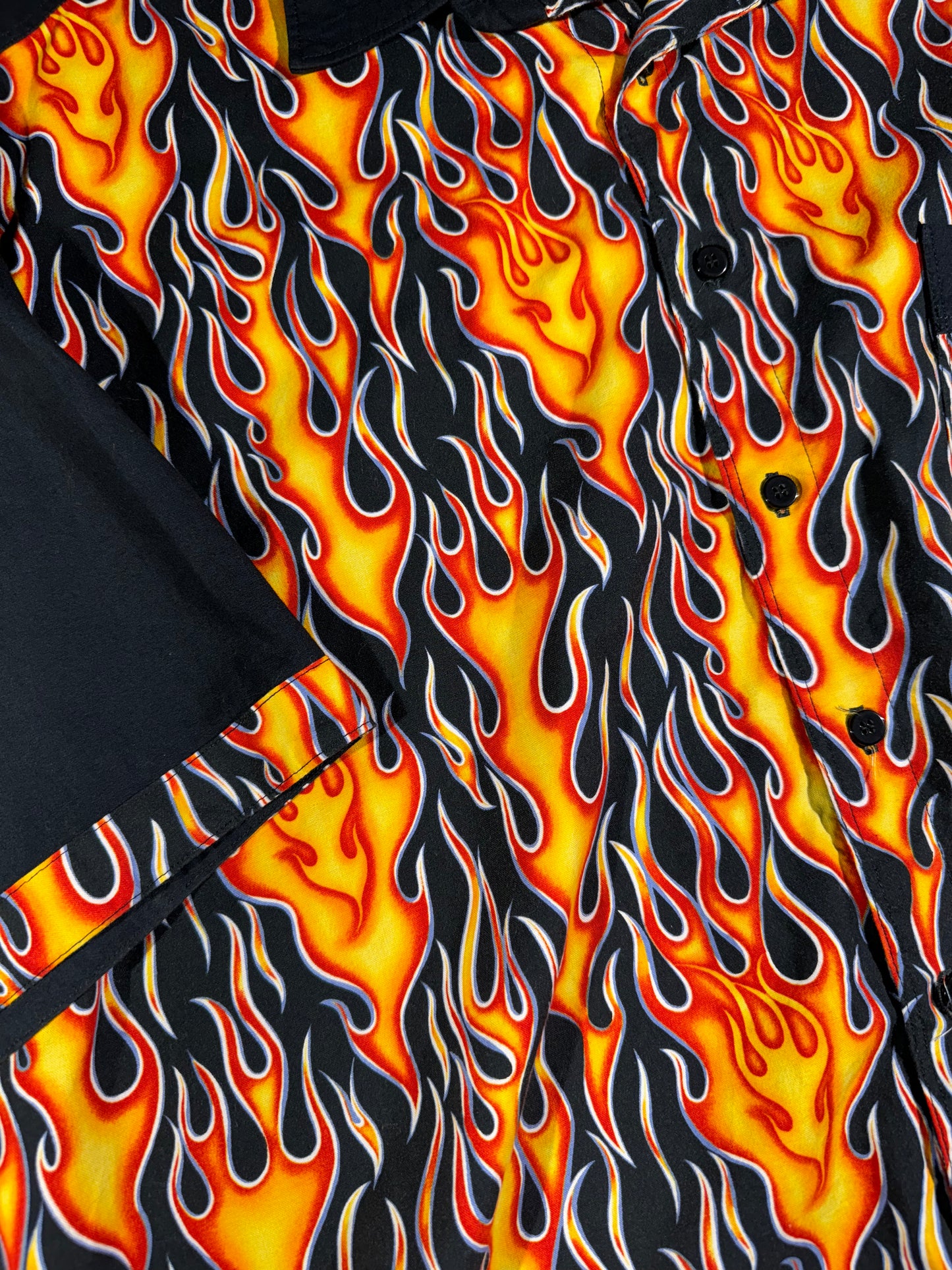 Vintage Flame Button Up Shirt HOT FIRE